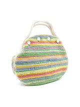 1970s Woven Pastel Handle Bag Accessory arcadeshops.com