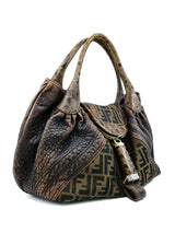 Fendi Zucca Brown Tortoise Spy Bag Accessory arcadeshops.com