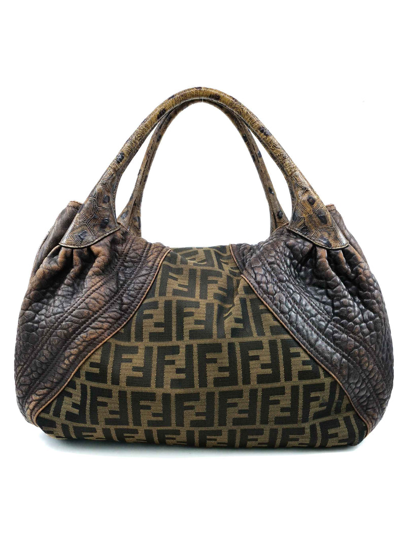 Fendi Zucca Brown Tortoise Spy Bag Accessory arcadeshops.com