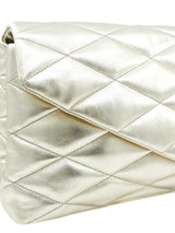 2021 Saint Laurent Sade Metallic Quilted Clutch Accessory arcadeshops.com