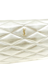 2021 Saint Laurent Sade Metallic Quilted Clutch Accessory arcadeshops.com