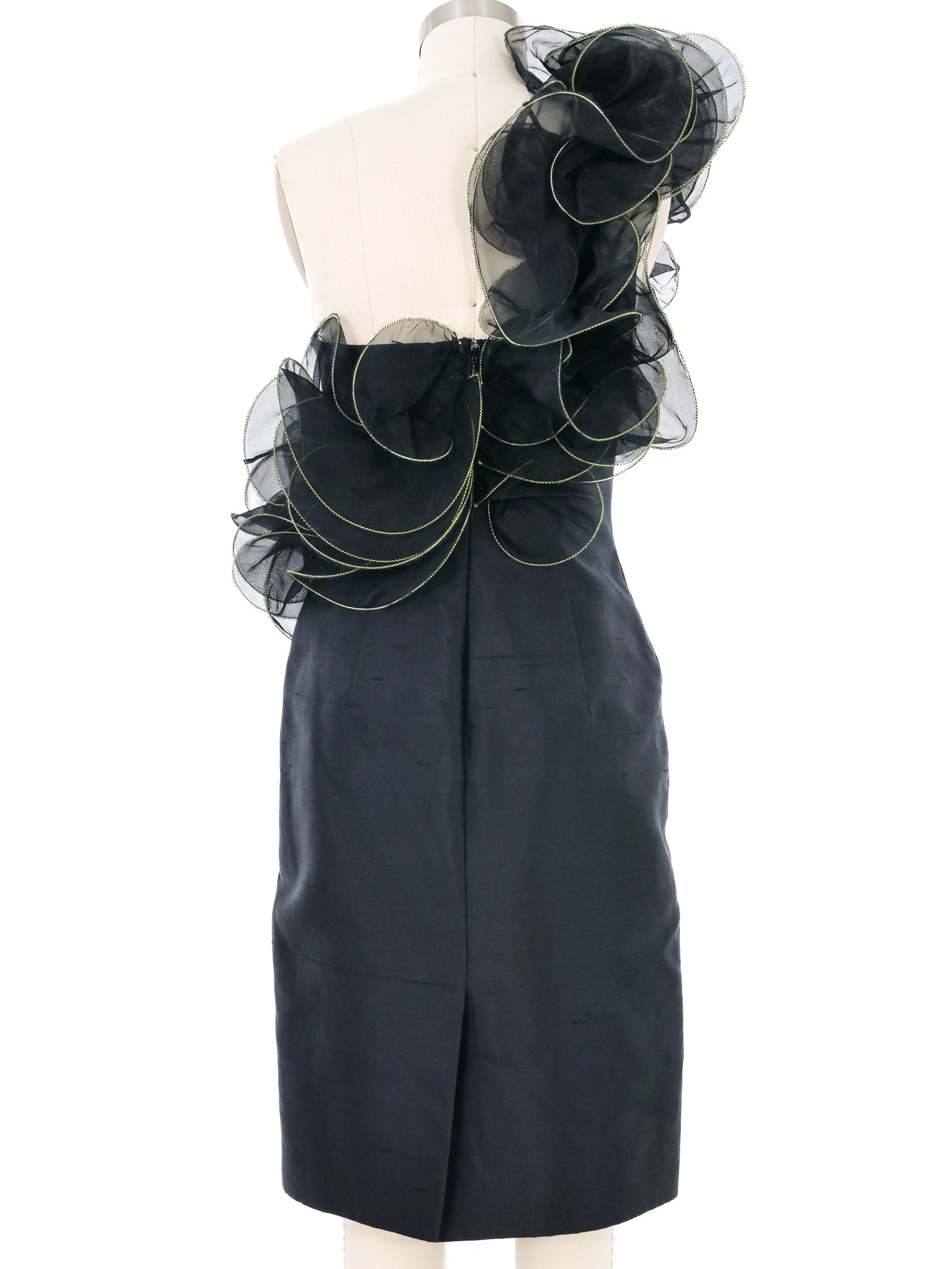 2010 Alexander McQueen One Shoulder Ruffle Dress 2010 Alexander McQueen One Shoulder Ruffle Dress