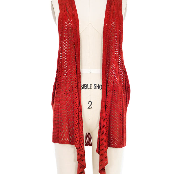 1970s Gucci Perforated Suede Vest