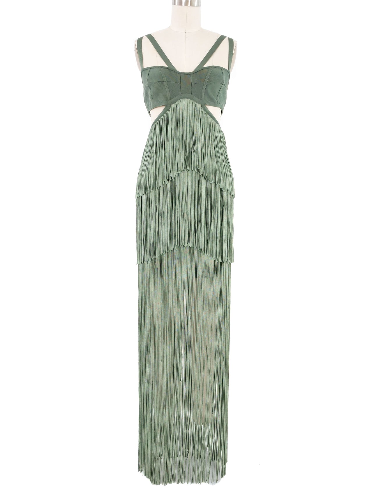 Herve Leger Knit Fringe Dress