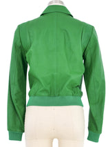 2014 Saint Laurent Kelly Green Leather Bomber Jacket arcadeshops.com