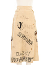 1951 Hand Painted Senior Cord Skirt Bottom arcadeshops.com