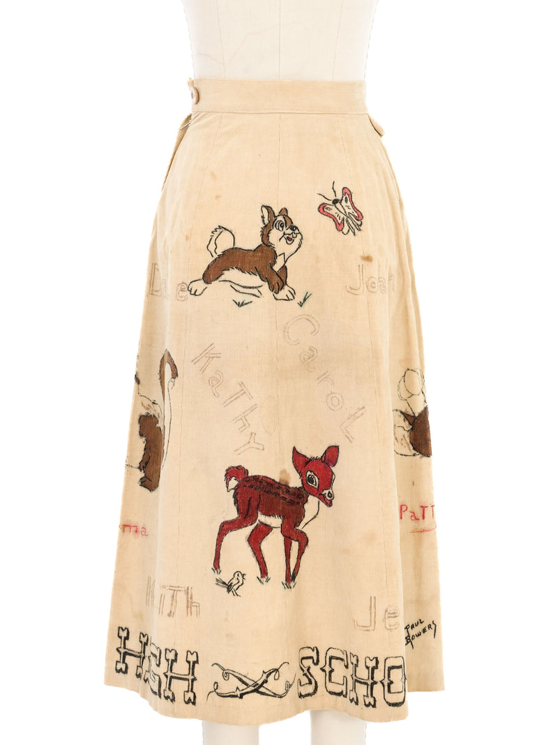 1951 Hand Painted Senior Cord Skirt Bottom arcadeshops.com