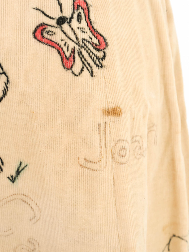 1951 Hand Painted Senior Cord Skirt Bottom arcadeshops.com