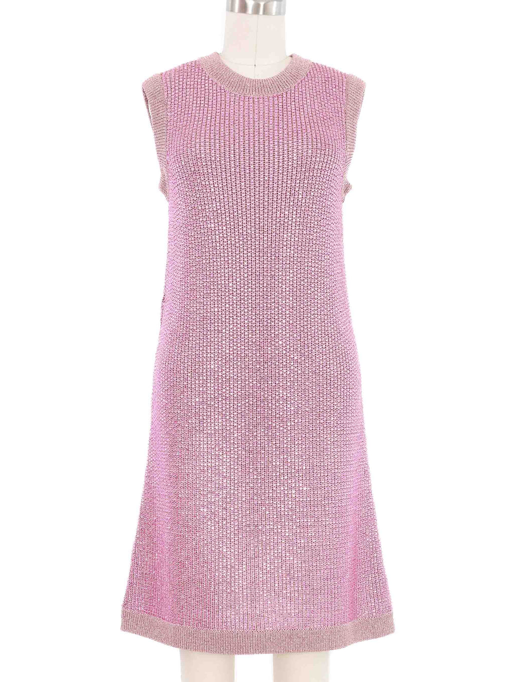 2021 Gucci Pink Crystal Knit Tank Dress