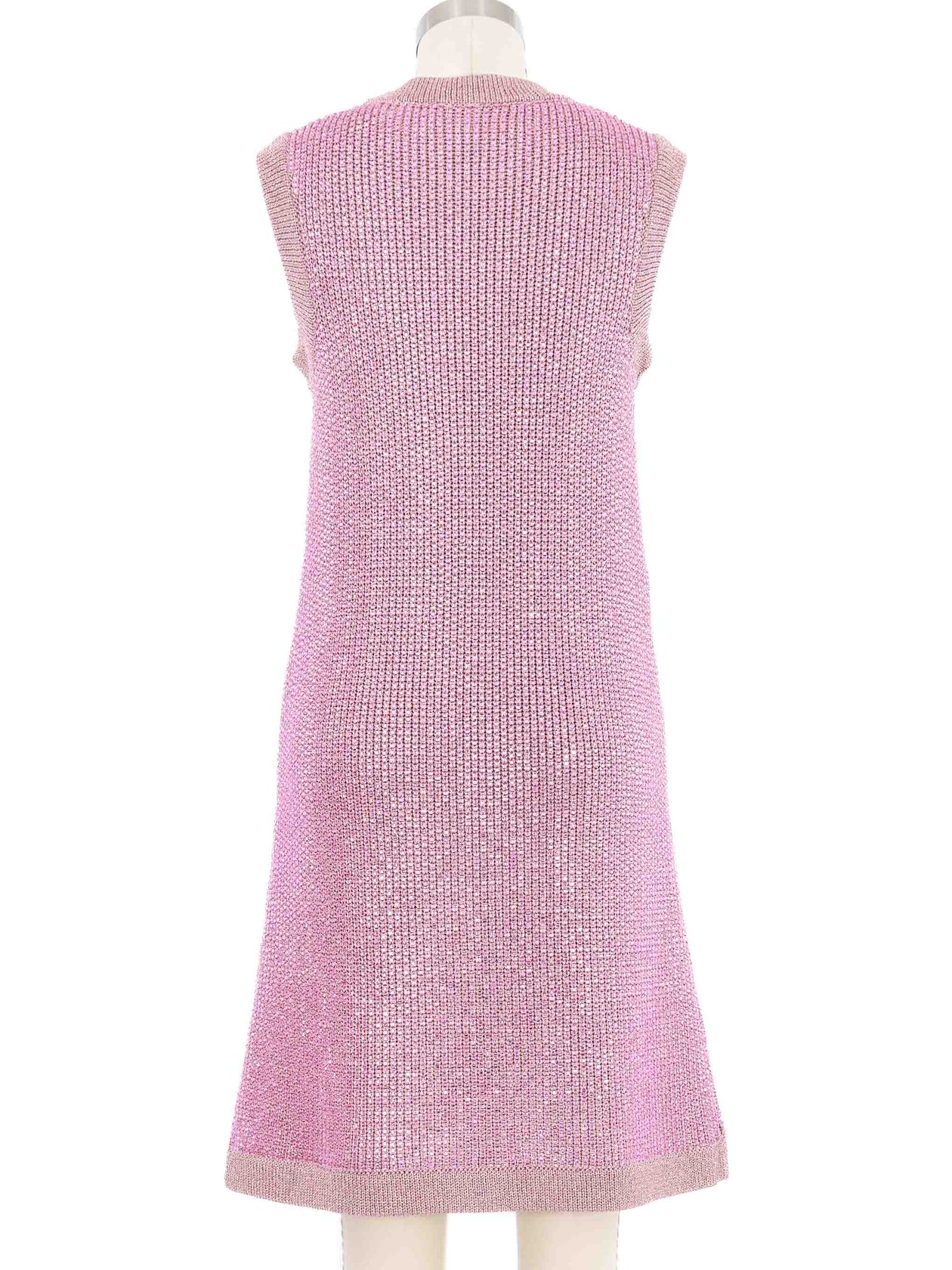2021 Gucci Pink Crystal Knit Tank Dress