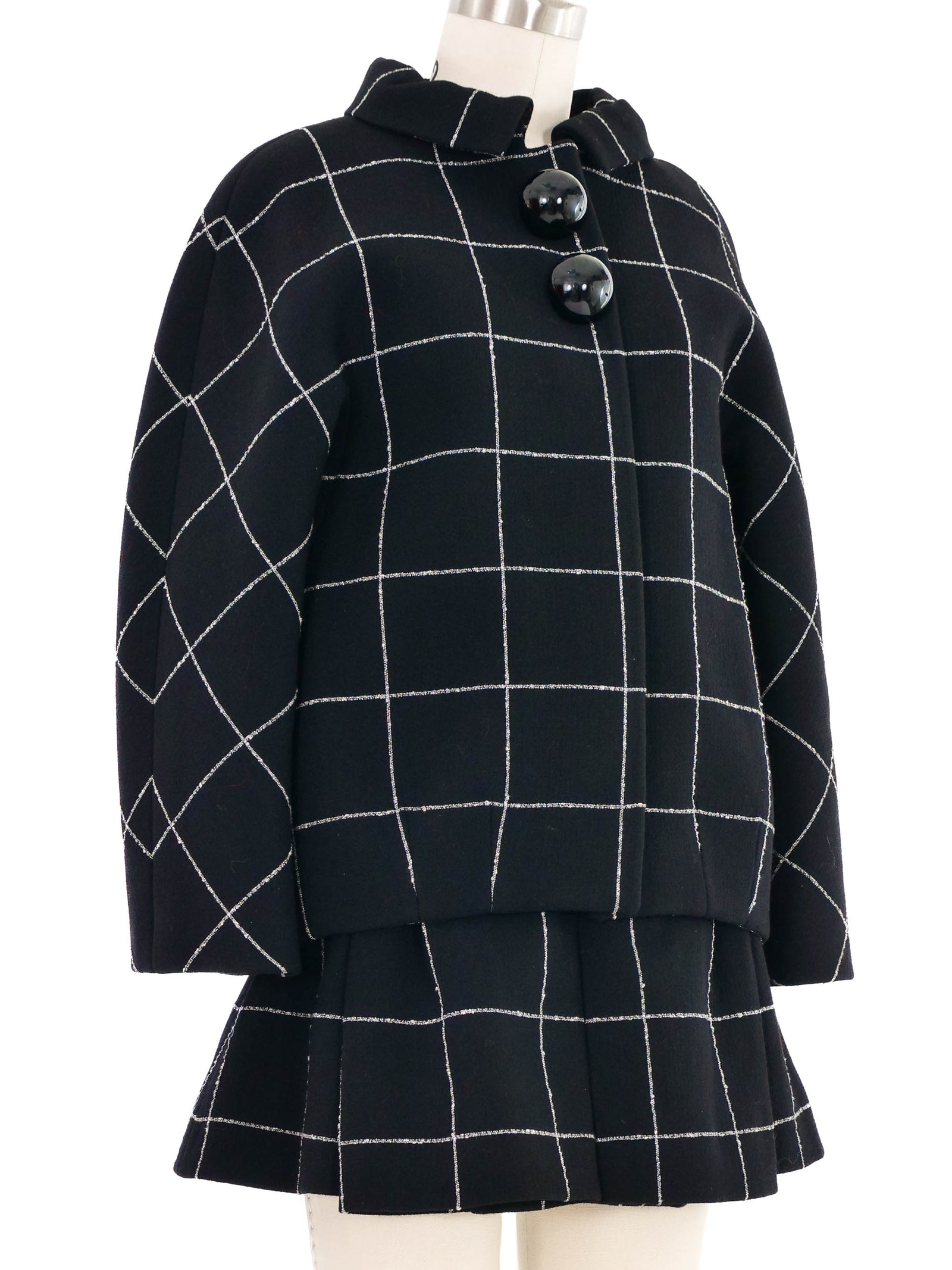 2006 Balenciaga Black Check Skirt Ensemble