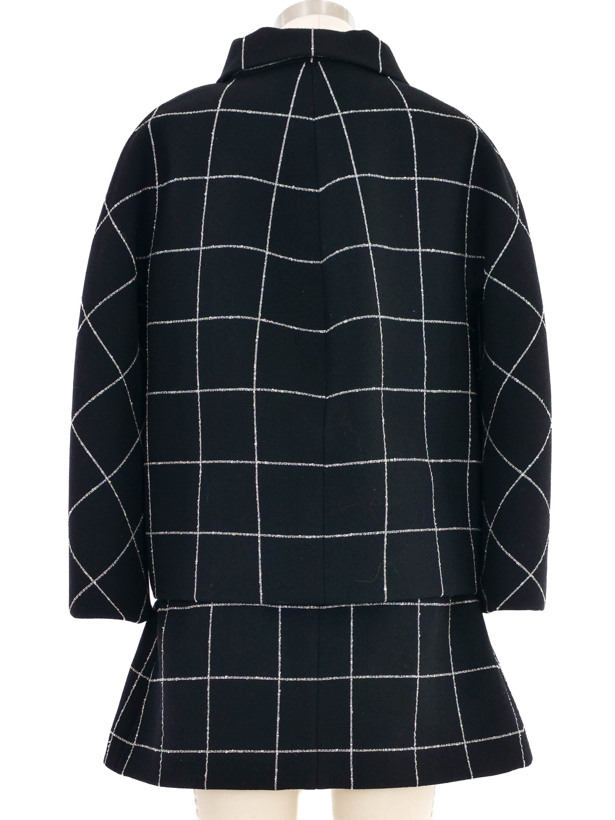 2006 Balenciaga Black Check Skirt Ensemble