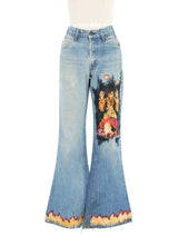 Jimi Hendrix Hand Painted Levis Bottom arcadeshops.com