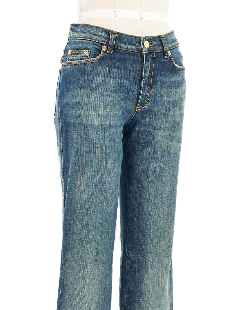 Roberto Cavalli Crystal Pocket Jeans Bottom arcadeshops.com