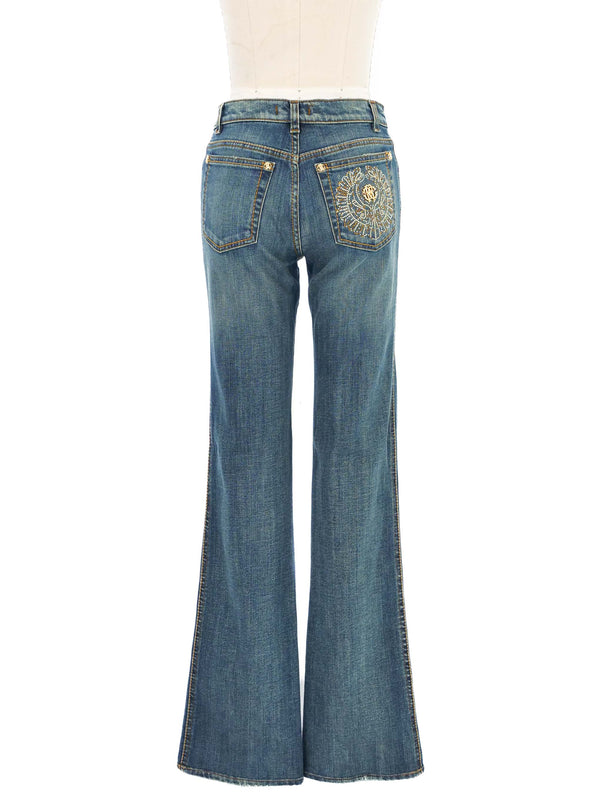 Roberto Cavalli Crystal Pocket Jeans Bottom arcadeshops.com