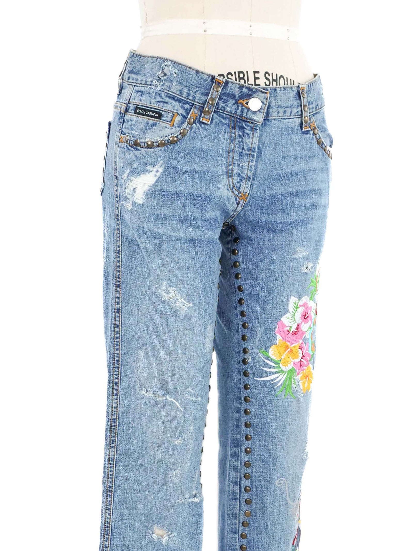 2006 Dolce & Gabbana Dragon Embroidered Jeans