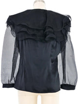 Edeltrud Hofmann Black Ruffle Organza Blouse Top arcadeshops.com