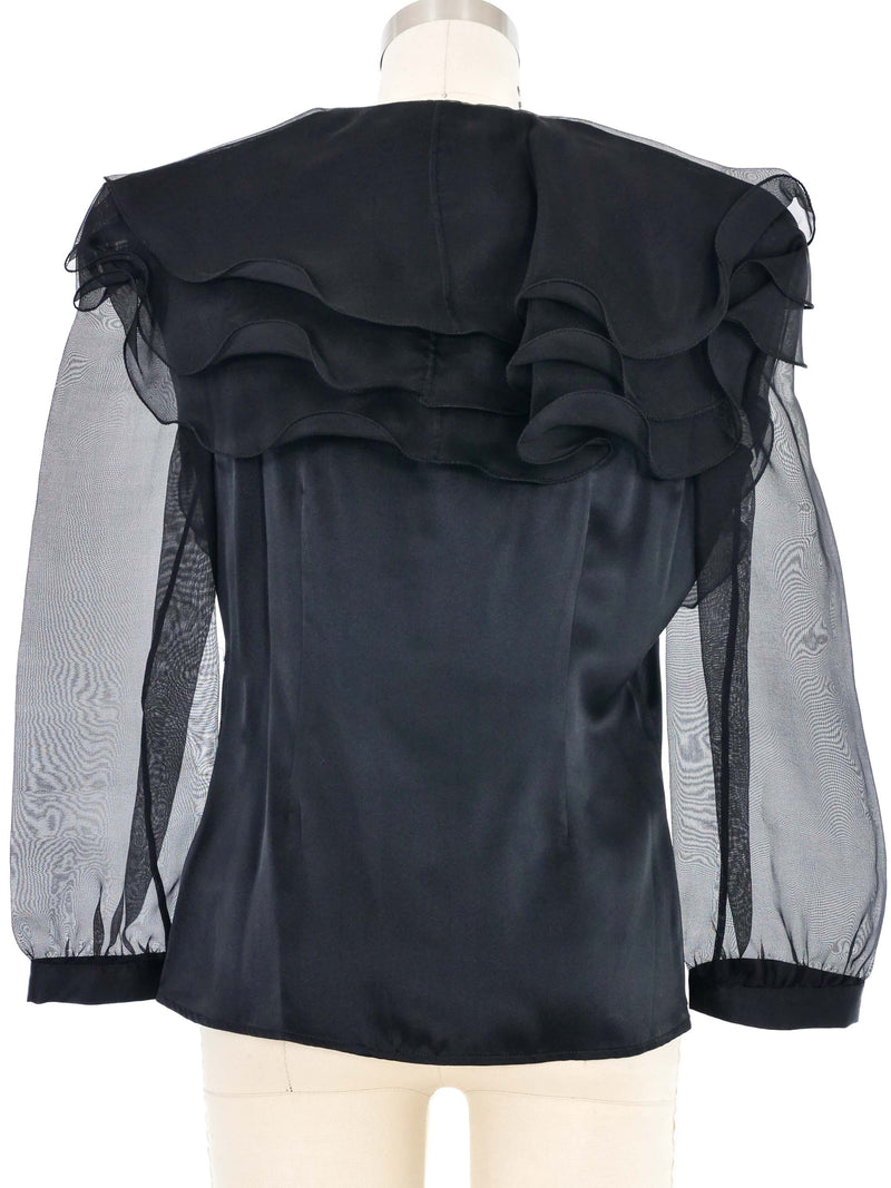 Edeltrud Hofmann Black Ruffle Organza Blouse Top arcadeshops.com
