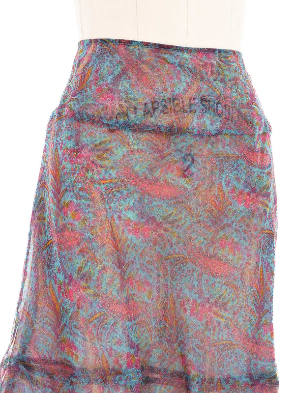 2000 Junya Watanabe Comme des Garcons Paisley Organza Skirt Bottom arcadeshops.com
