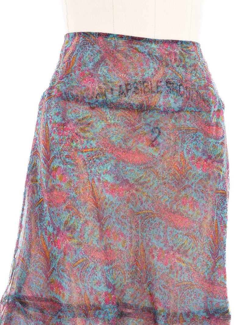 2000 Junya Watanabe Comme des Garcons Paisley Organza Skirt Bottom arcadeshops.com