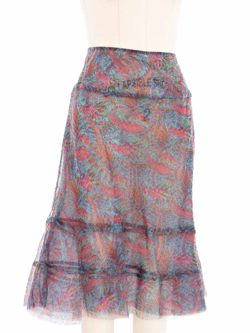 2000 Junya Watanabe Comme des Garcons Paisley Organza Skirt Bottom arcadeshops.com