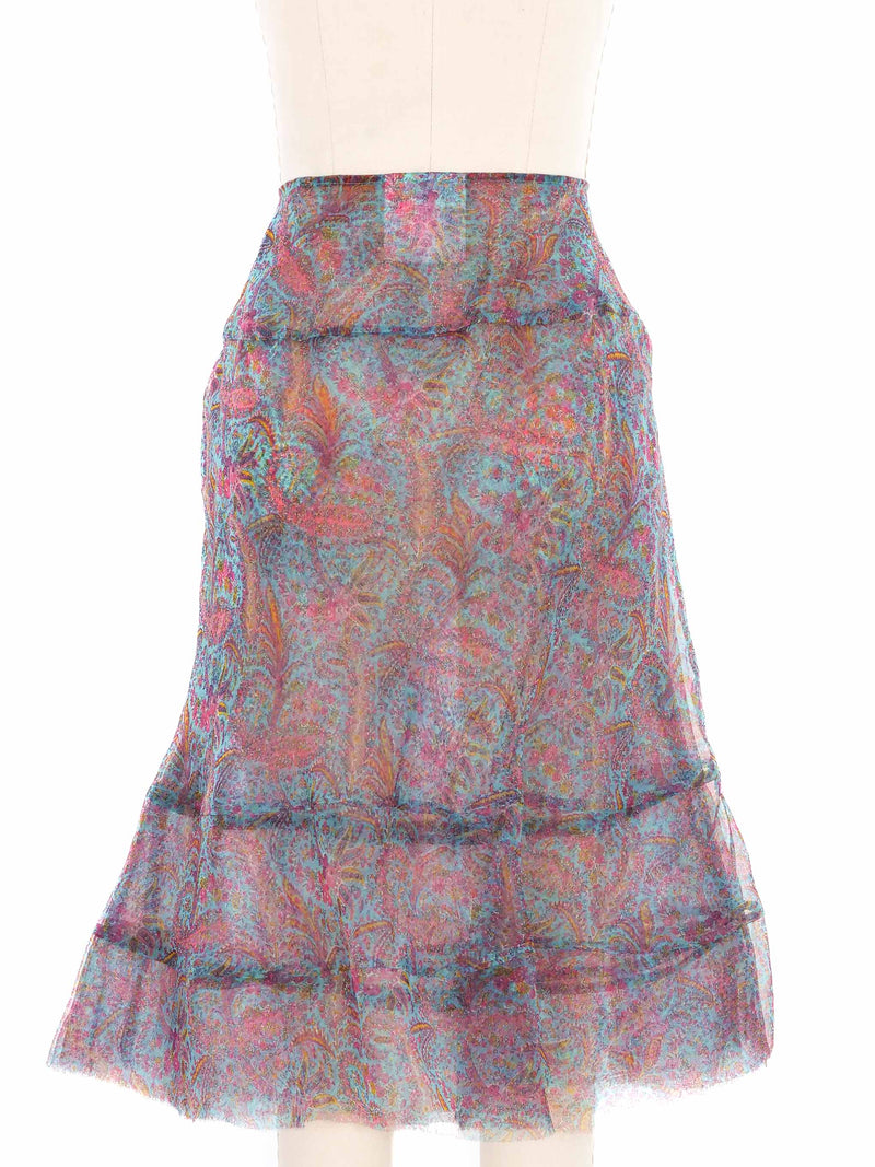 2000 Junya Watanabe Comme des Garcons Paisley Organza Skirt Bottom arcadeshops.com