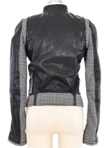 2008 Balenciaga Houndstooth Trim Leather Jacket Jacket arcadeshops.com