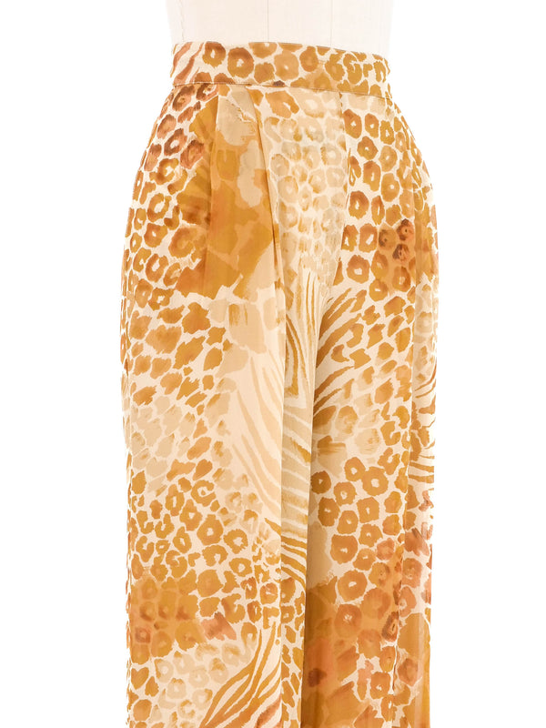 Genny Chiffon Animal Print Trousers Bottom arcadeshops.com