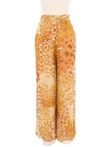 Genny Chiffon Animal Print Trousers Bottom arcadeshops.com