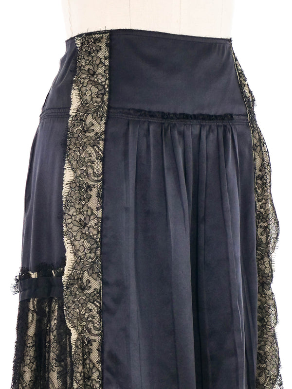 2006 Prada Lace Panel Pleated Skirt Bottom arcadeshops.com