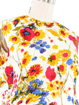 Floral Satin Cinched Waist Top Top arcadeshops.com