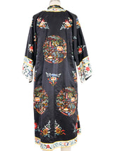 Black Embroidered Satin Chinese Jacket Jacket arcadeshops.com
