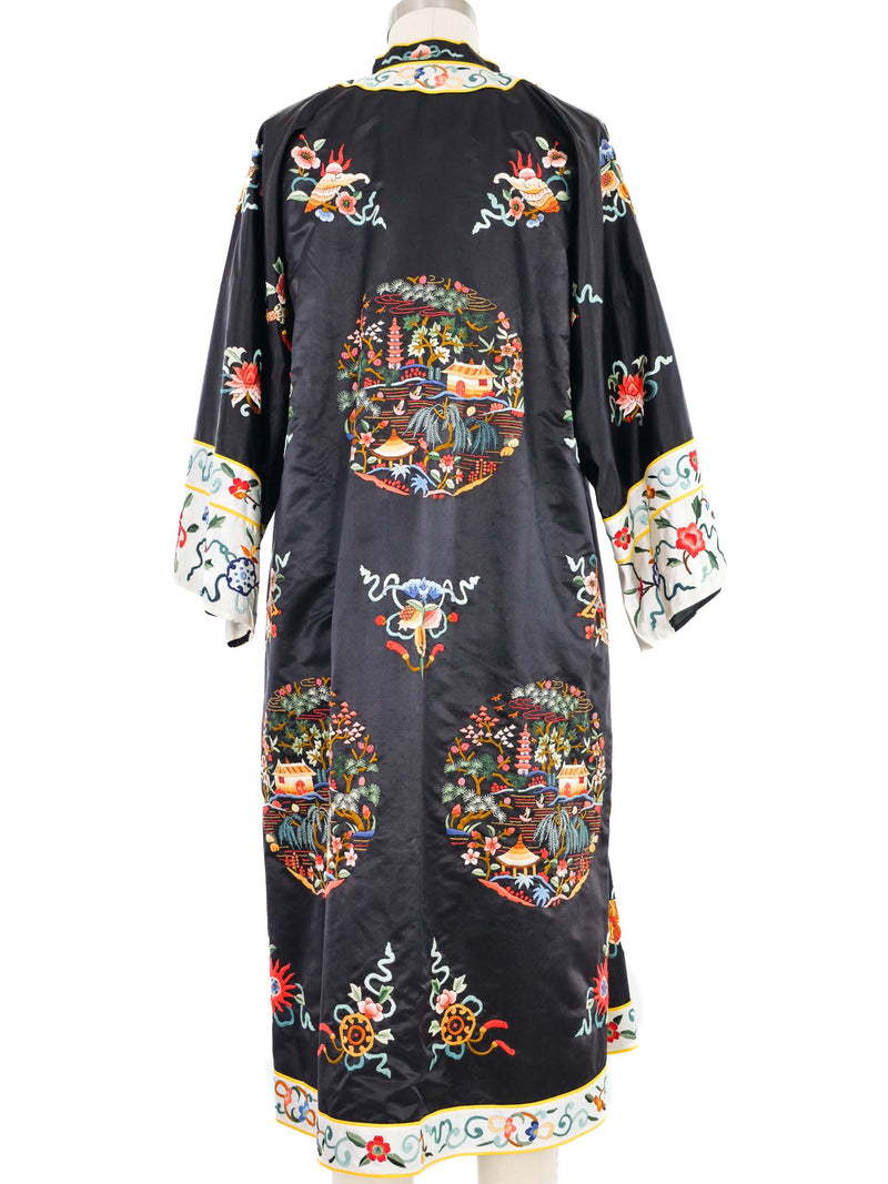 Black Embroidered Satin Chinese Jacket Jacket arcadeshops.com