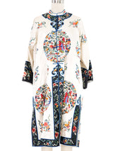 Floral Embroidered Ivory Satin Chinese Jacket Jacket arcadeshops.com