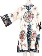 Floral Embroidered Ivory Satin Chinese Jacket Jacket arcadeshops.com