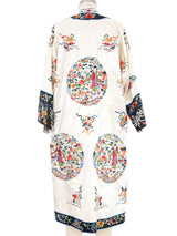 Floral Embroidered Ivory Satin Chinese Jacket Jacket arcadeshops.com