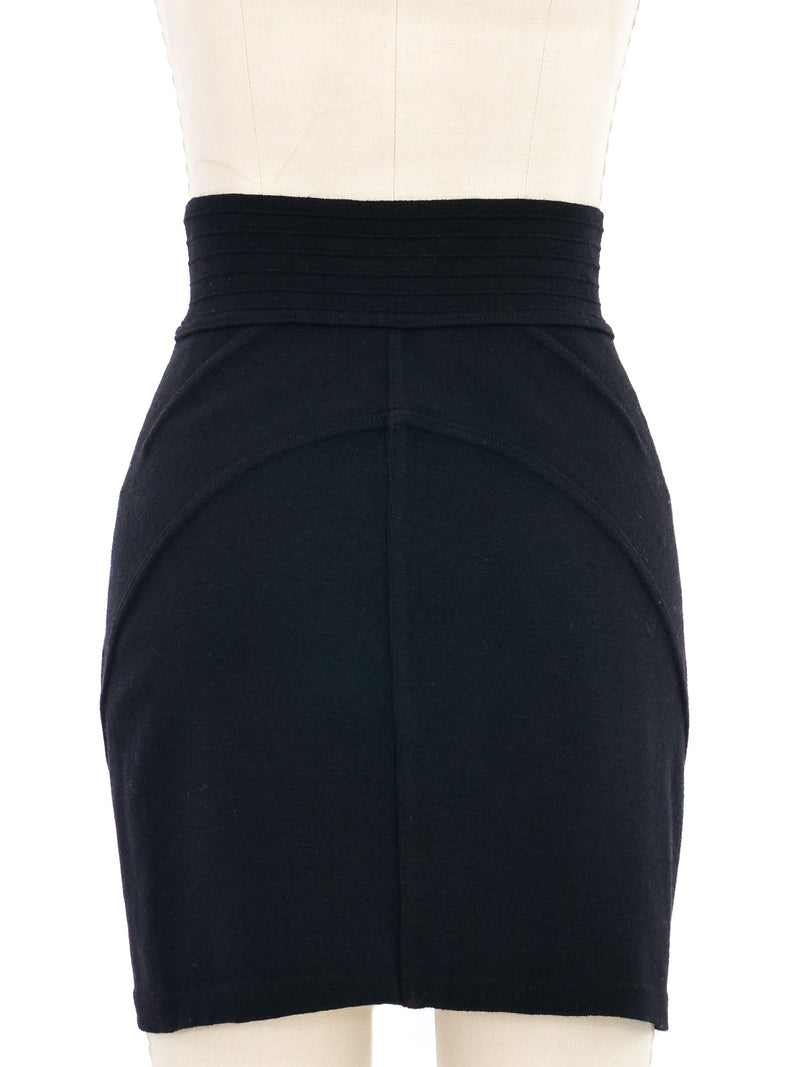 Alaia Black Knit Mini Skirt Bottom arcadeshops.com