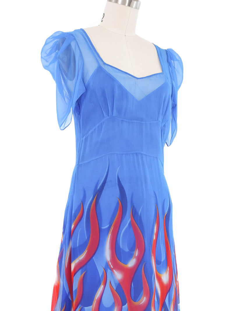 2018 Moschino Silk Flame Dress 2018 Moschino Silk Flame Dress