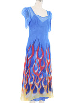 2018 Moschino Silk Flame Dress Dress arcadeshops.com