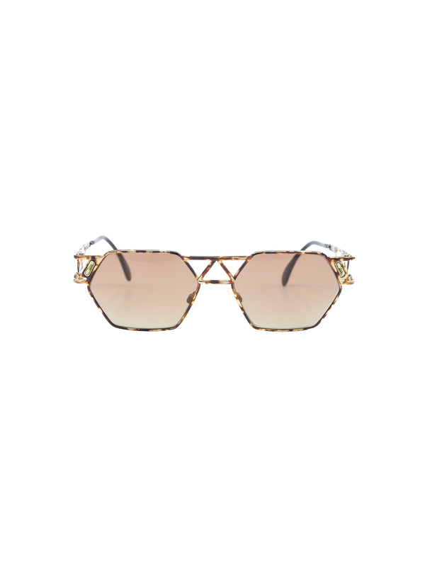 Cazal Goldtone Tortoiseshell Cutout Sunglasses Accessory arcadeshops.com