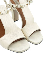 Valentino Rockstud Ivory Heeled Sandals, 41 Accessory arcadeshops.com