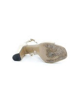 Valentino Rockstud Ivory Heeled Sandals, 41 Accessory arcadeshops.com
