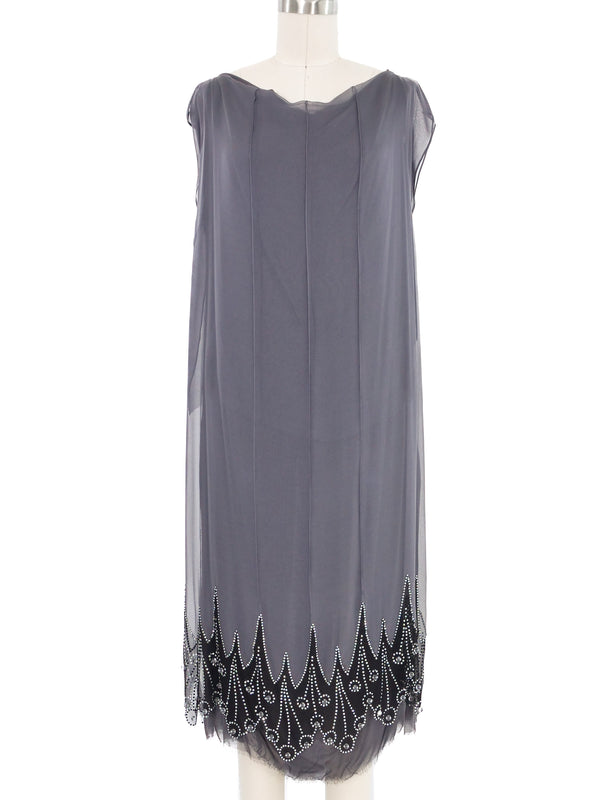 2008 Yeohlee Embellished Powder Gray Chiffon Dress Dress arcadeshops.com