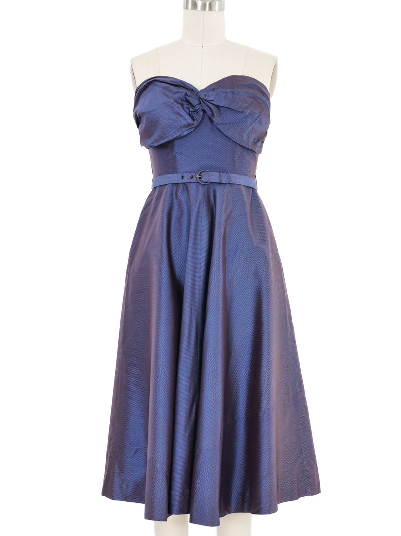1970s Taka Tokyo Metallic Dot Jacquard Bustier Dress Dress arcadeshops.com