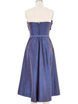 1970s Taka Tokyo Metallic Dot Jacquard Bustier Dress Dress arcadeshops.com