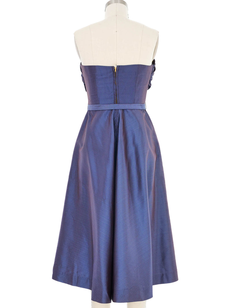 1970s Taka Tokyo Metallic Dot Jacquard Bustier Dress Dress arcadeshops.com