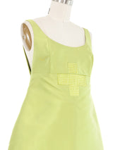 2004 Yeohlee Chartreuse Rhinestone Embellished Bubble Dress Dress arcadeshops.com