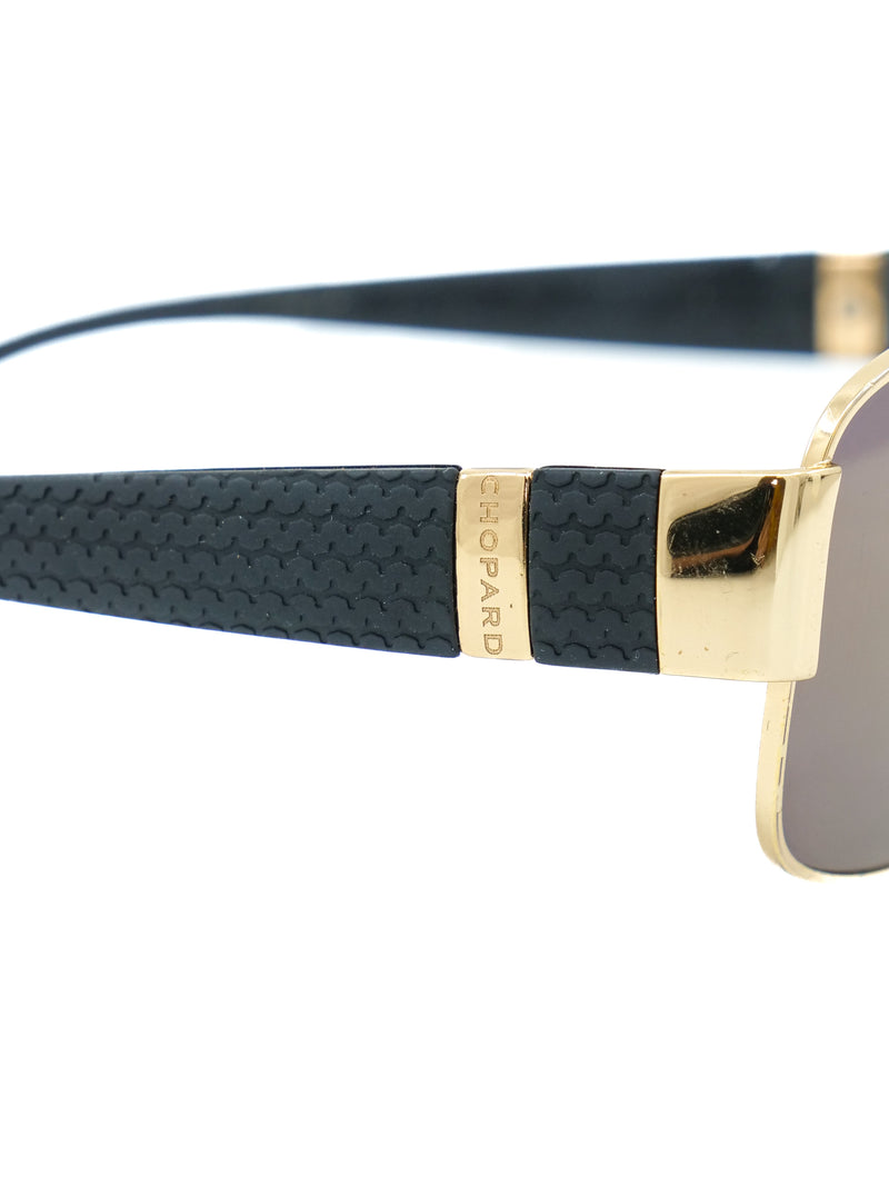 Chopard Black and Goldtone Sunglasses Accessory arcadeshops.com