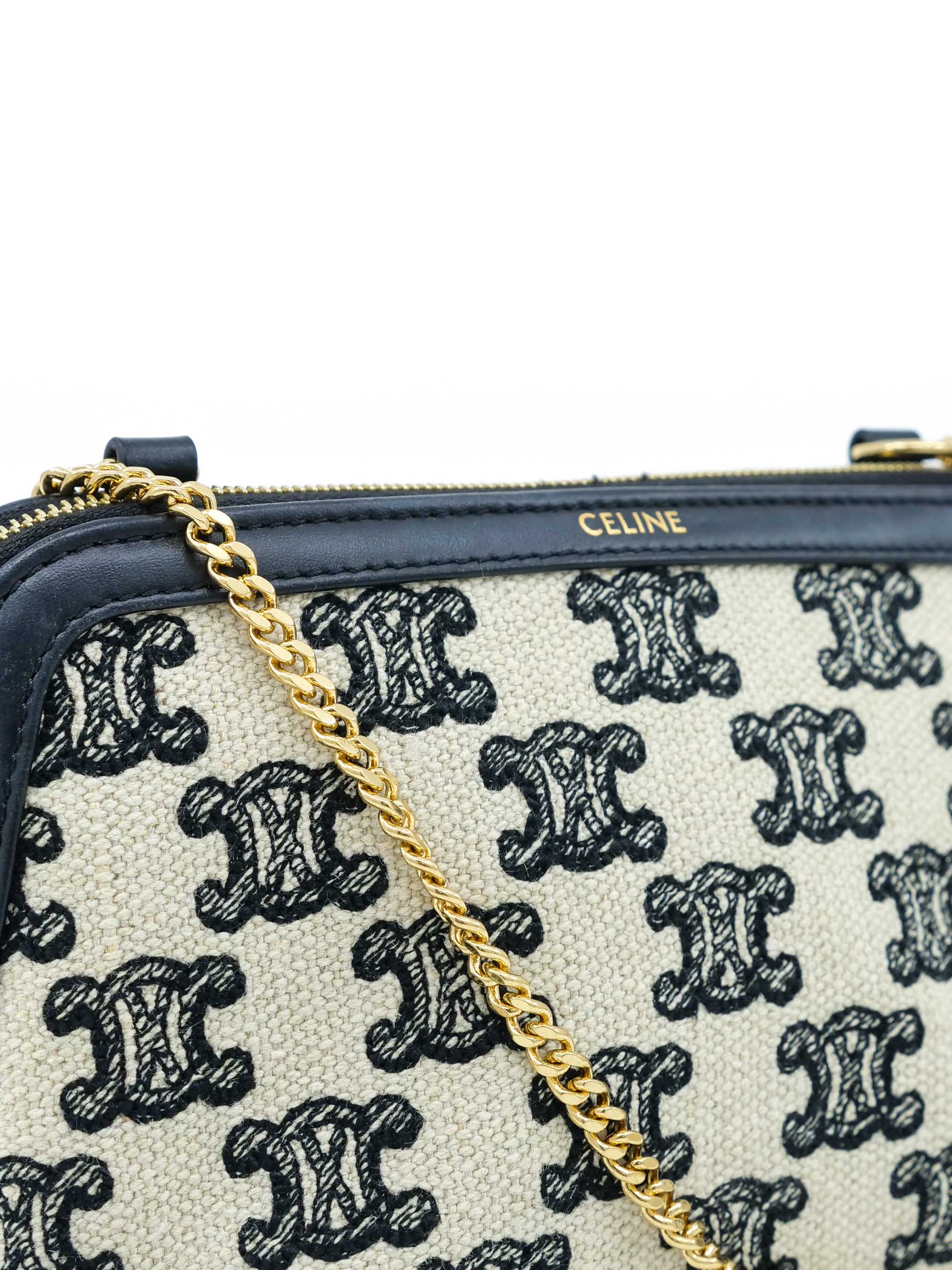 Celine Zip Around Triomphe Clutch