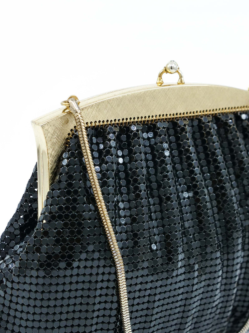 1960s Whiting and Davis Black Chainmail Bag Accessory arcadeshops.com